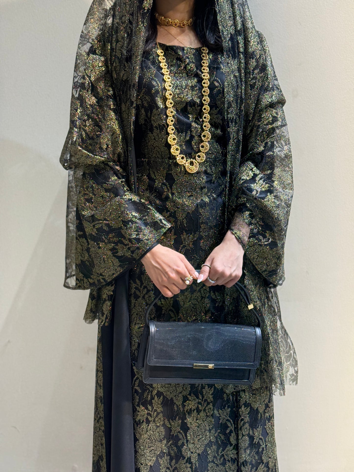 Khoos set abaya ( dress+sheila+abaya)